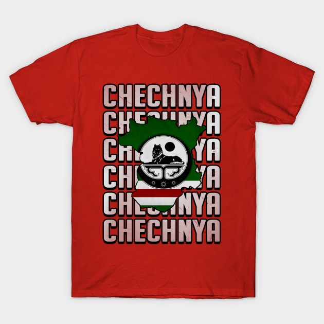 Chechnya Map, Chechen Flag, Chechnya T-Shirt by Jakavonis